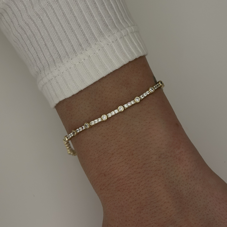 Xuping 14k mini taşlı sıvama model su yolu bileklik