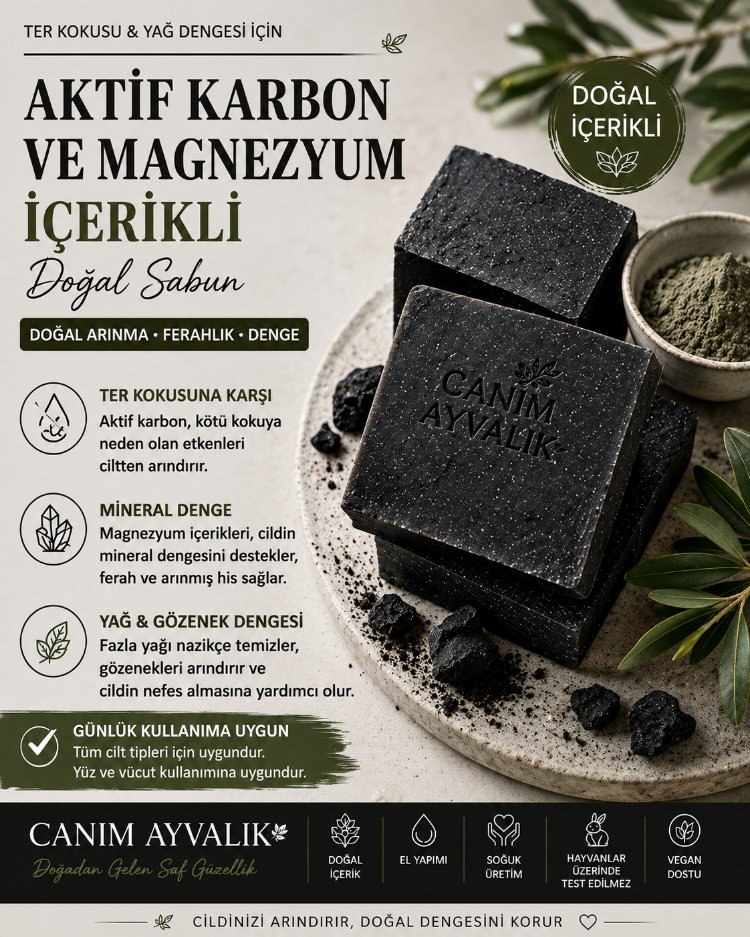 Aktif karbon-Kil-Magnezyum Doğal sabun