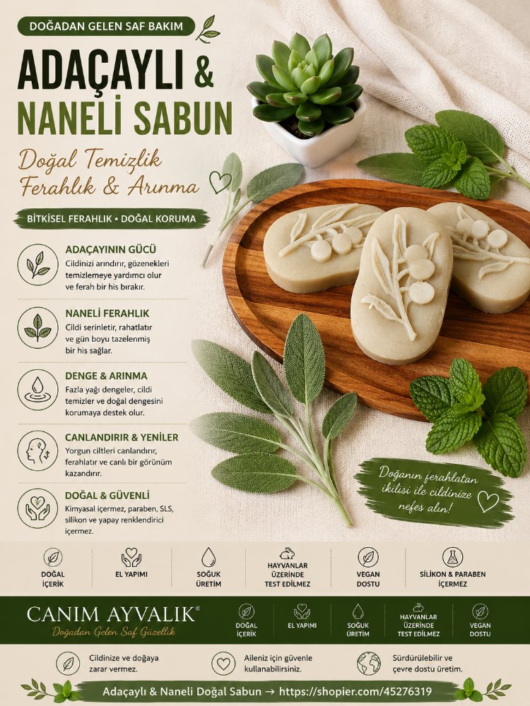 Adaçayı ve Naneli doğal sabun
