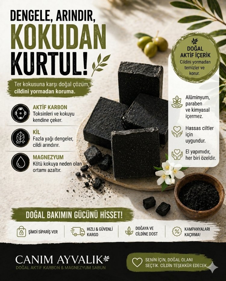 Aktif karbon-Kil-Magnezyum Doğal sabun