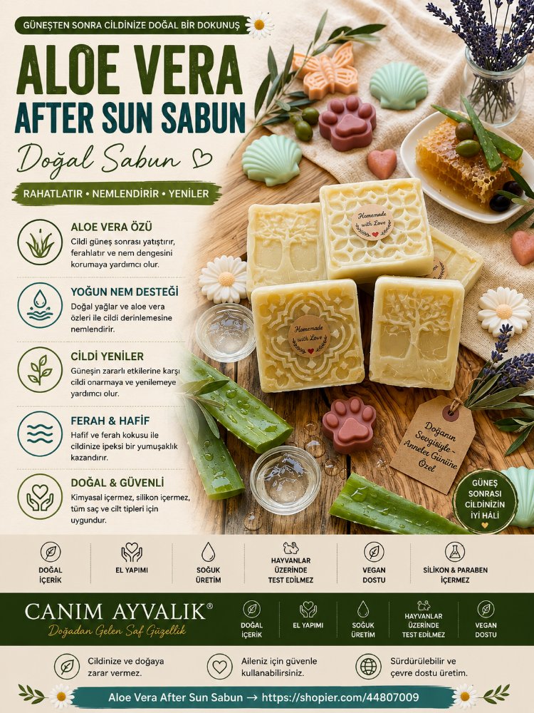Aloe Vera ve Çay ağacı yağli After sun doğal sabun 