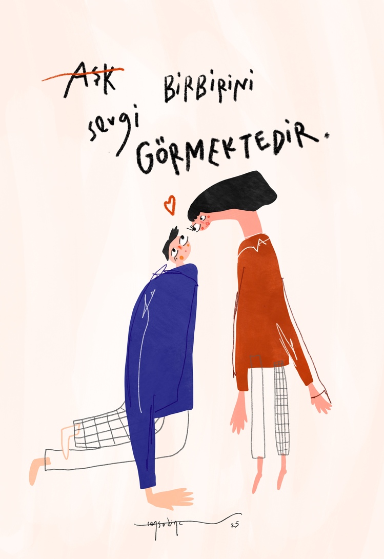 ‘Sevgi birbirini görmektedir.’ Poster