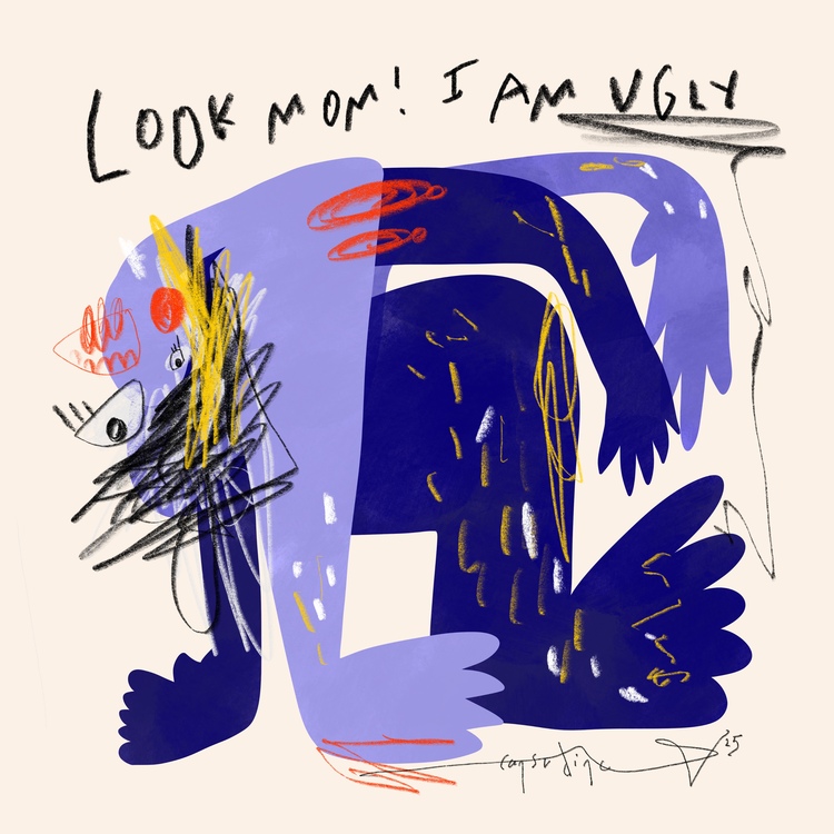 ‘Look mum! I am ugly! ‘ Fineart Poster