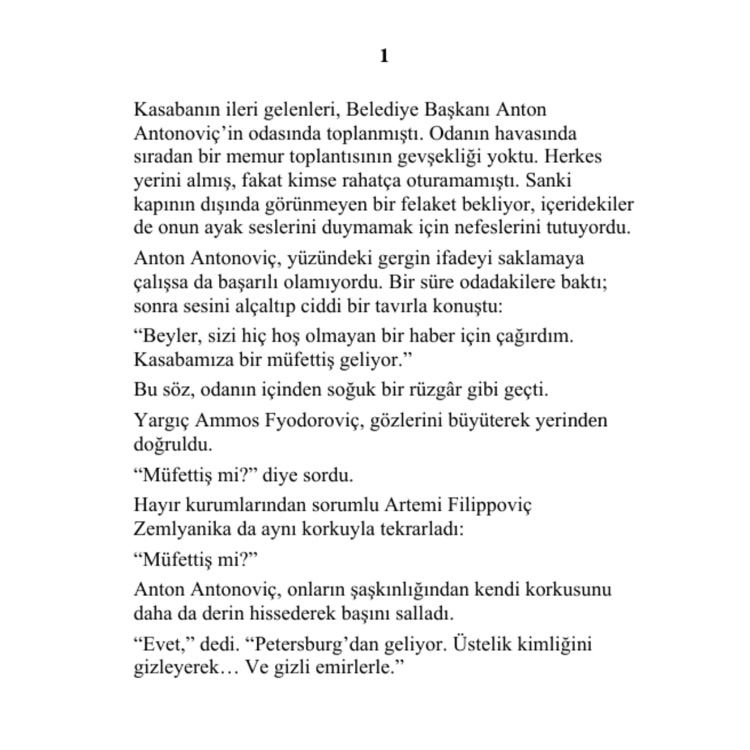 MÜFETTİŞ - Gogol - Roman Uyarlaması