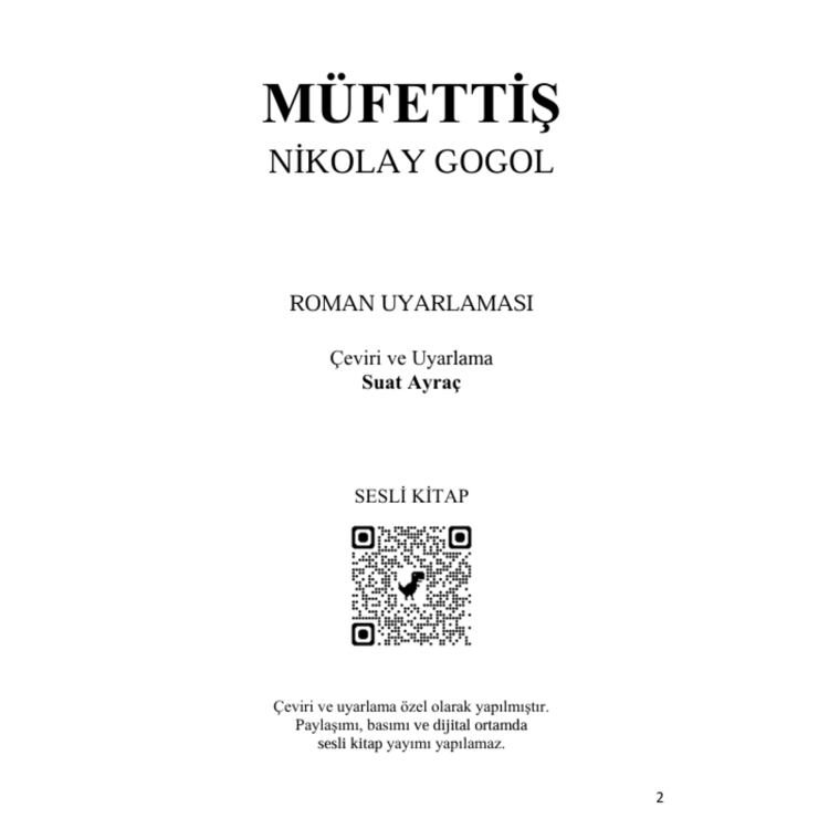 MÜFETTİŞ - Gogol - Roman Uyarlaması