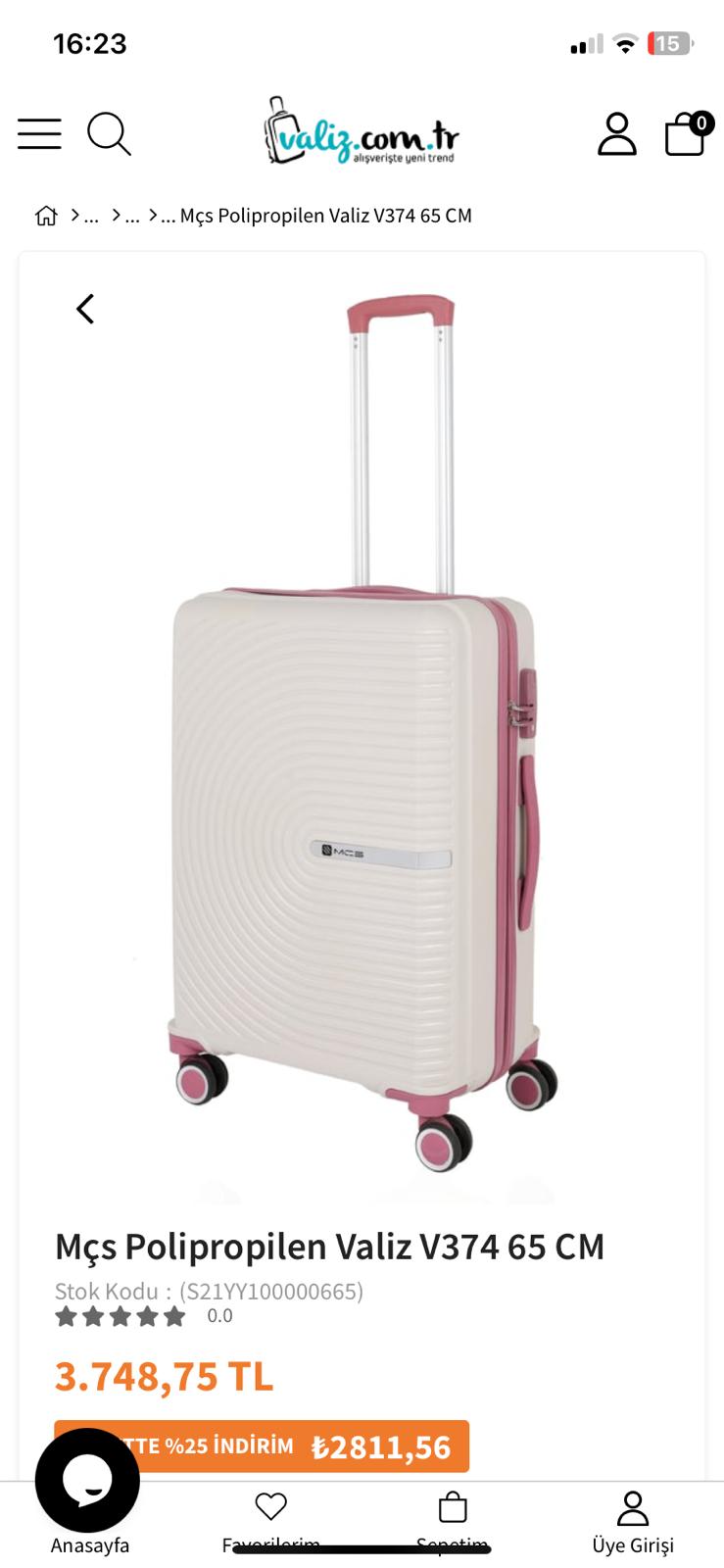 V374 KEMİK PUDRA ORTA BOY VALİZ