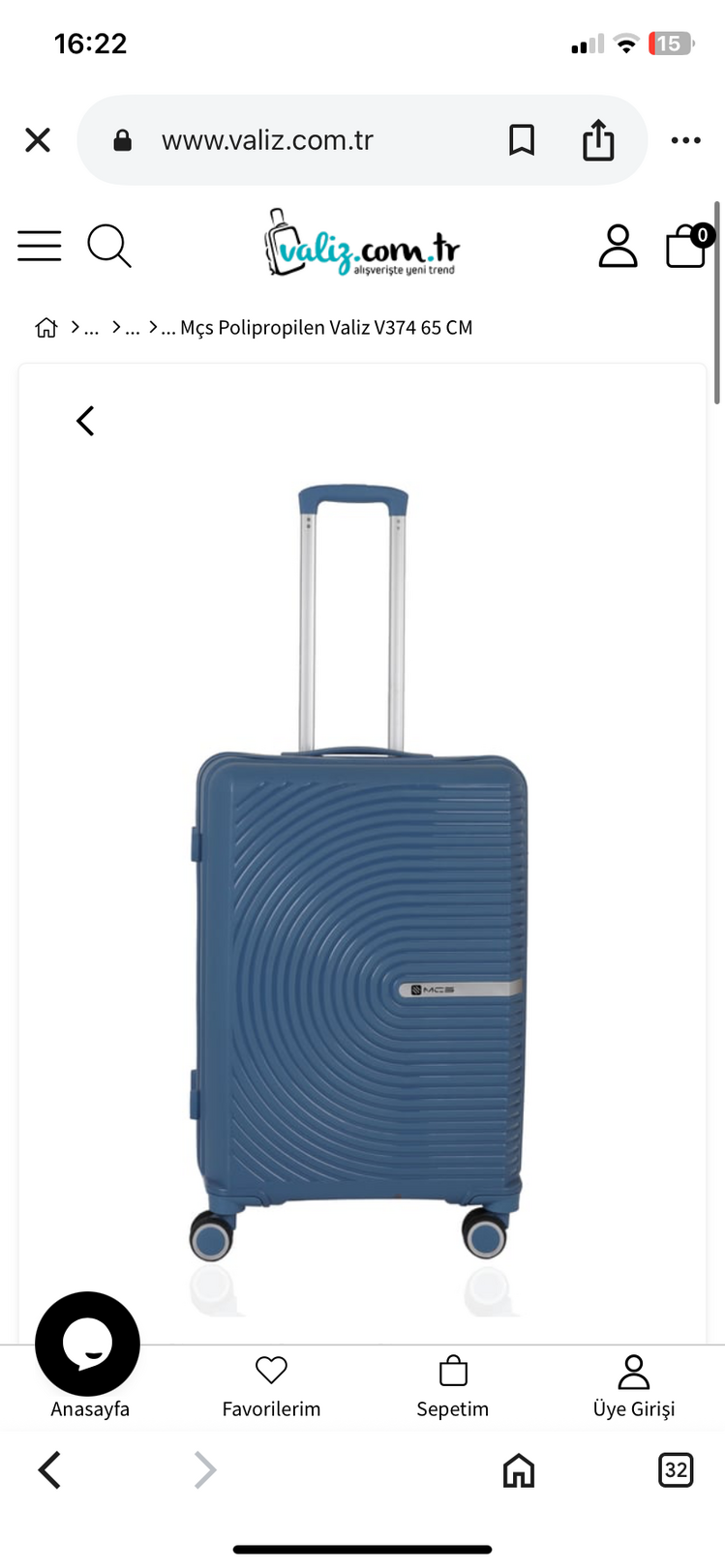 MÇS V374 SKY BLUE Orta Boy
