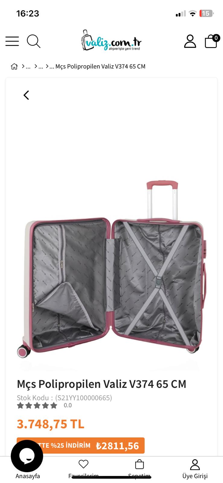 V374 KEMİK PUDRA ORTA BOY VALİZ