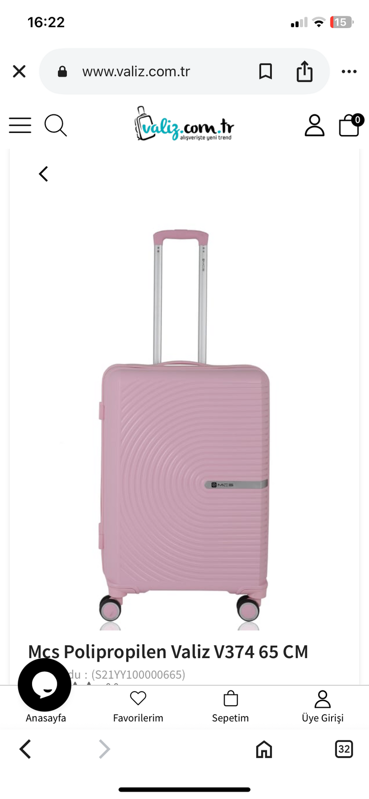 MÇS V374 PUDRA ORTA BOY VALİZ