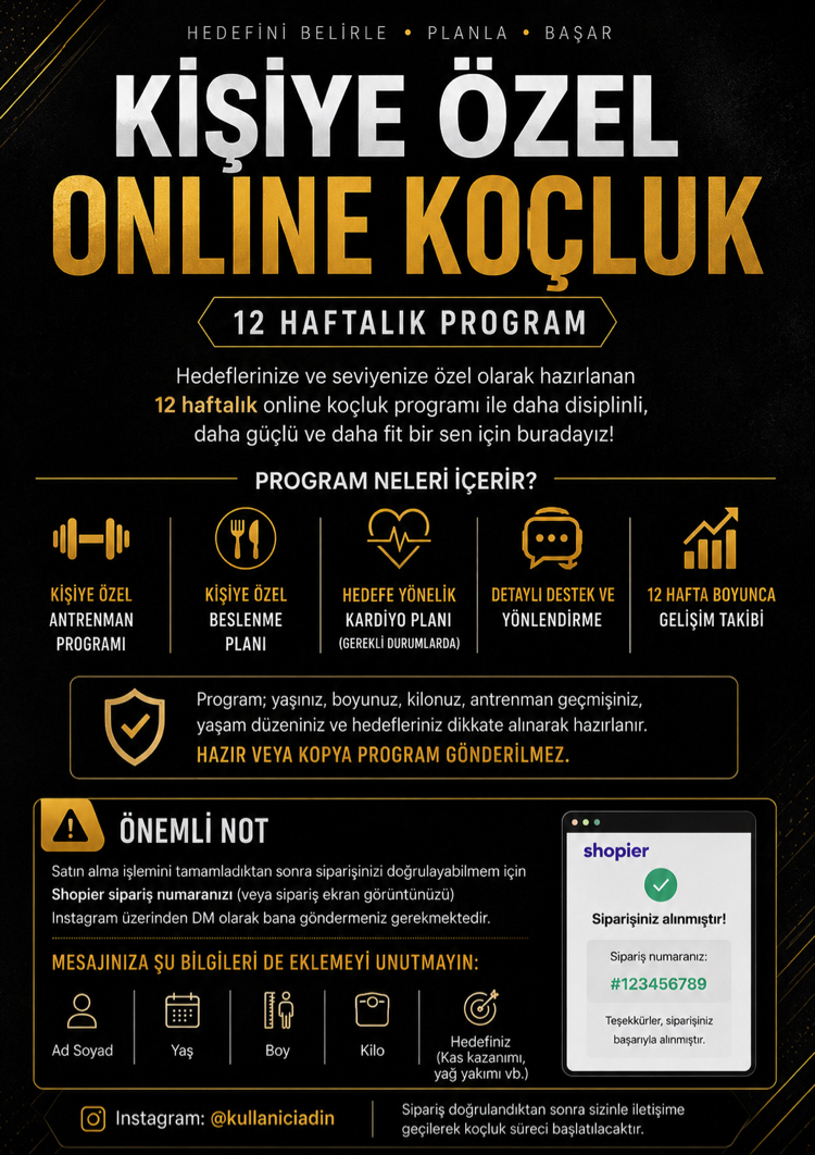 Kişiye Özel Online Koçluk (12Hafta)