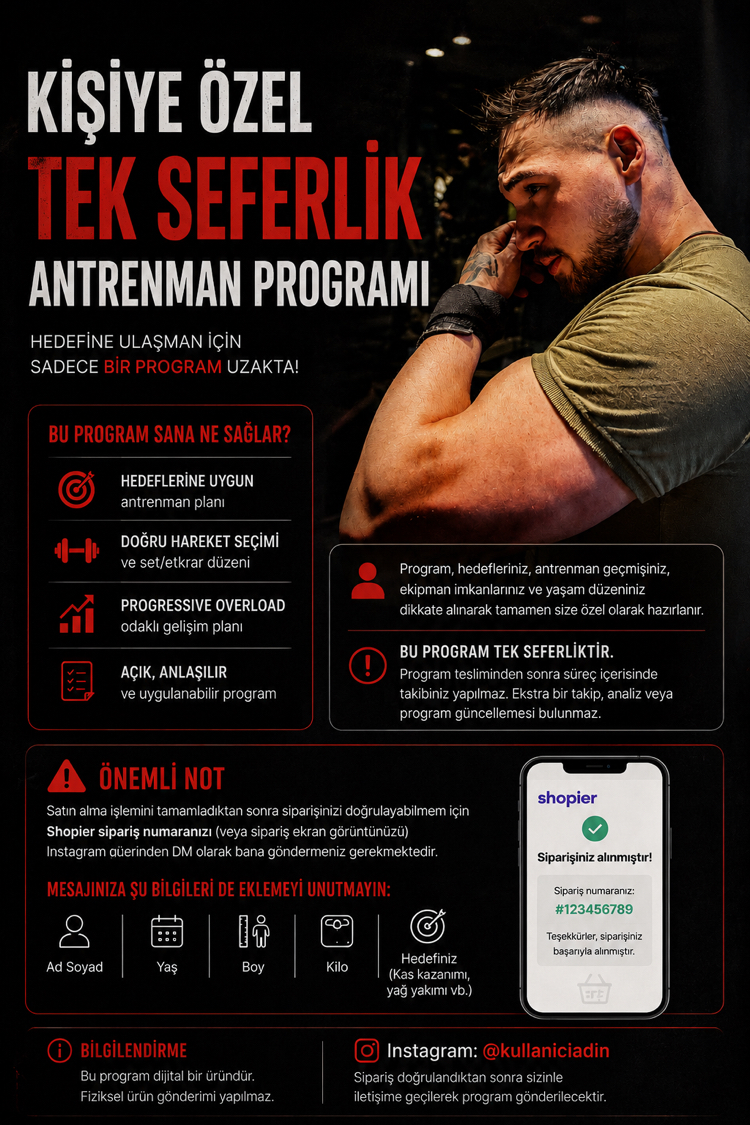 Kişiye Özel Tek Seferlik Antrenman Programı