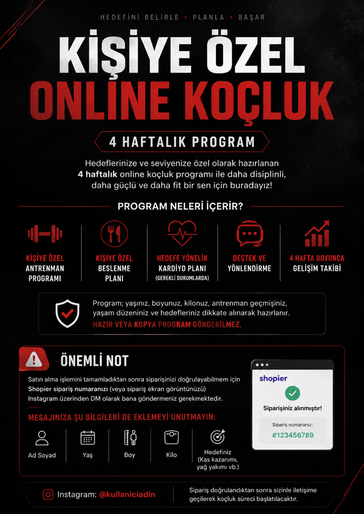 Kişiye Özel Online Koçluk (4Hafta)
