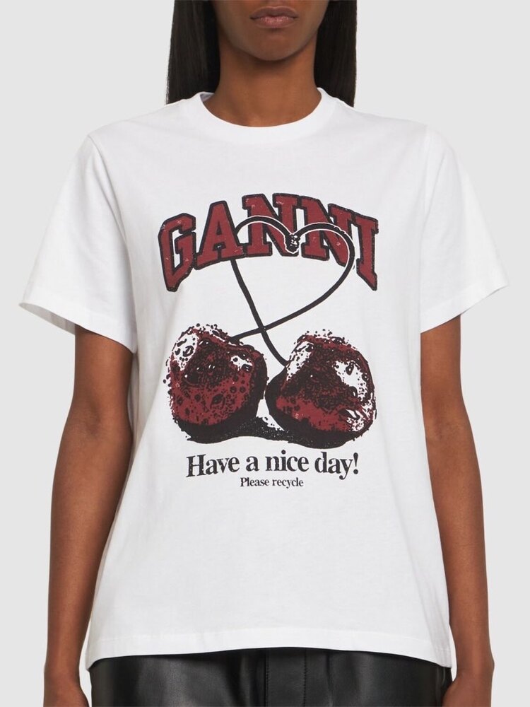 GANNİ CHERRY RELAXED T-SHİRT