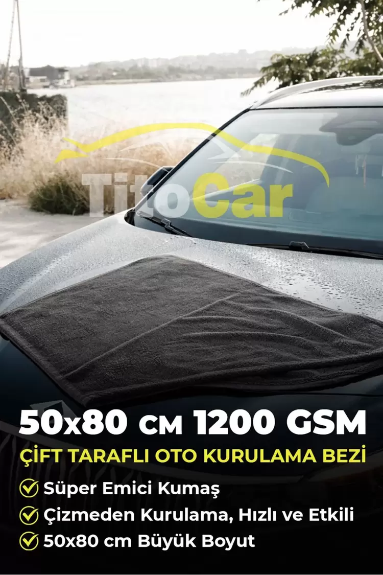 Caribre - Twisted Çift Taraflı Havlu Bez - Gri 50x80 cm - Araç kurulama