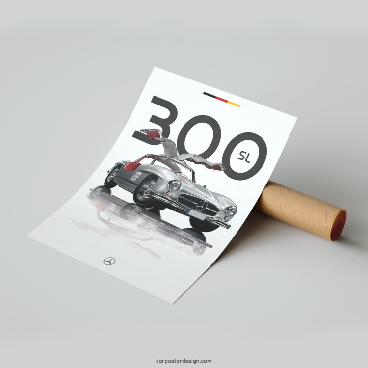 Mercedes Benz 300SL Gullwing Duvar Posteri