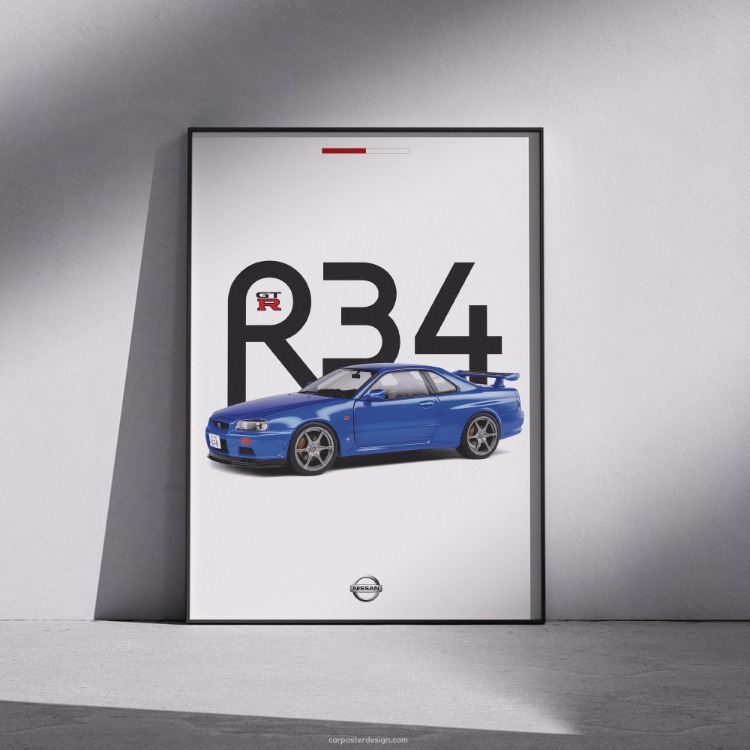 Nissan Skyline GT-R R34 Poster