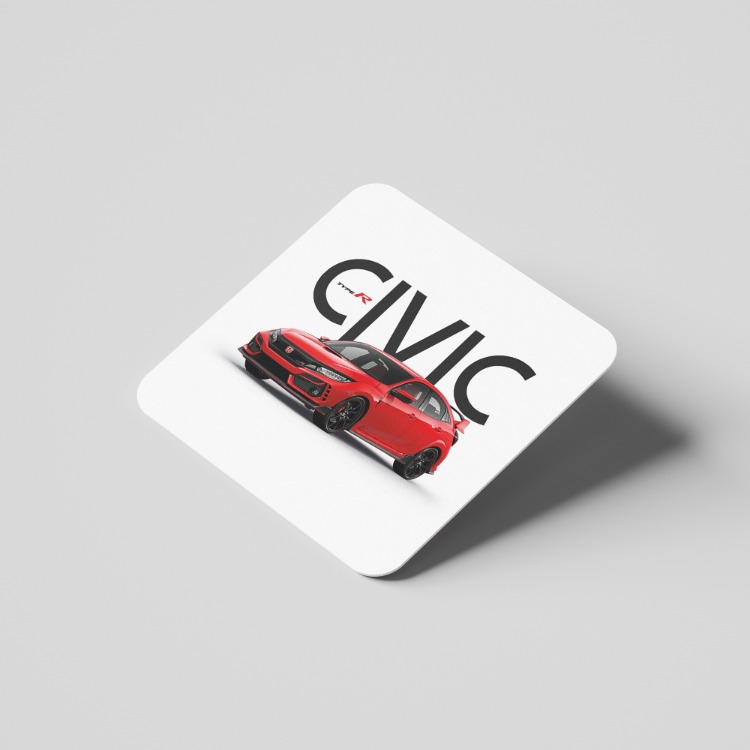 Honda Civic Type R Poster Bardak Altlığı