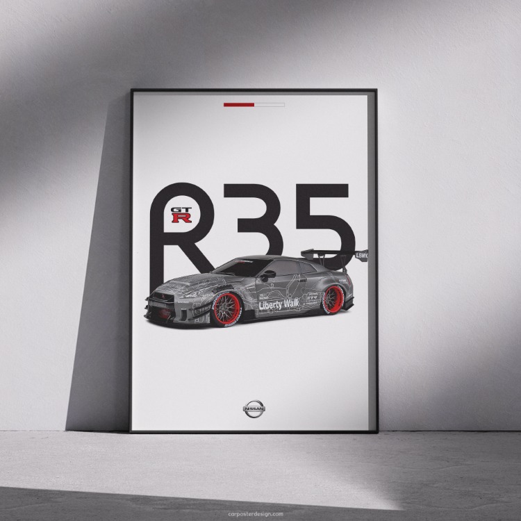 Nissan GT-R R35 Liberty Walk Poster