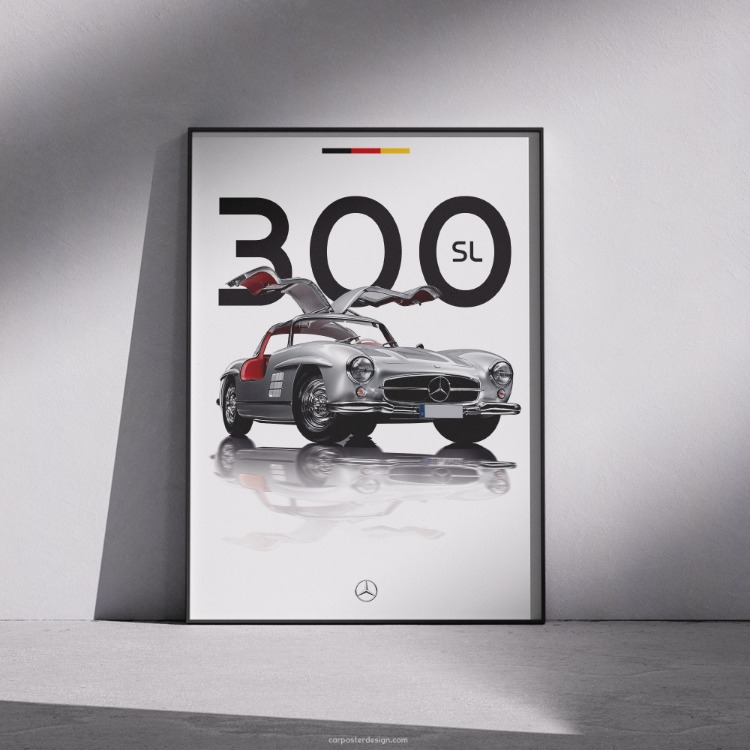 Mercedes Benz 300SL Gullwing Duvar Posteri