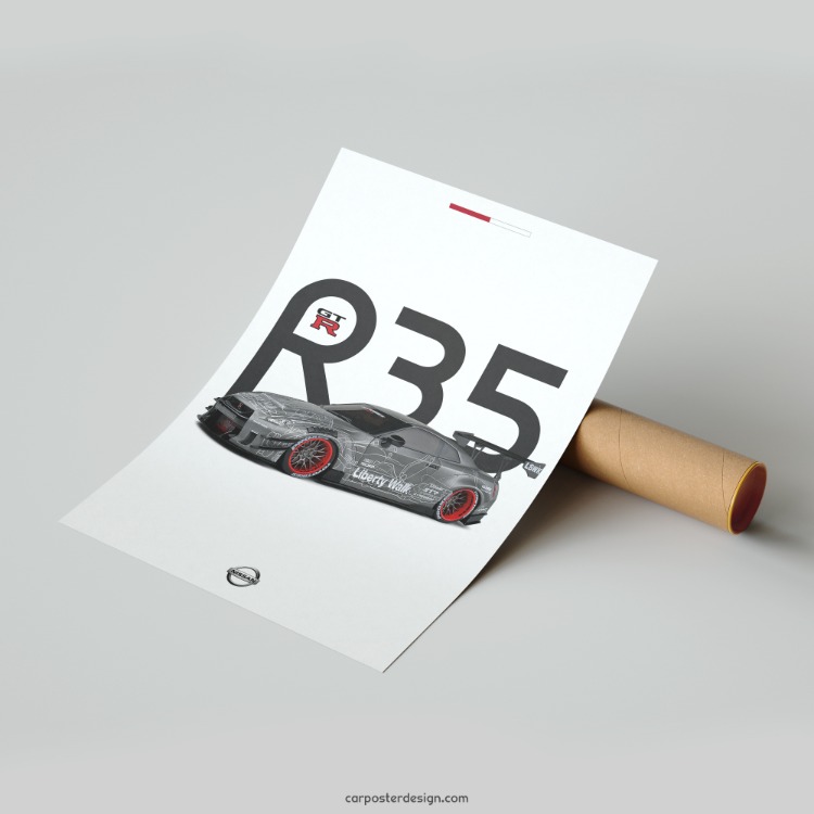 Nissan GT-R R35 Liberty Walk Poster