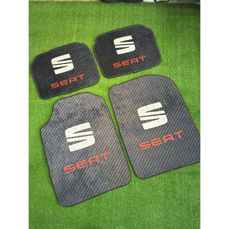 Seat Logolu Premium Araç Paspas Seti – Siyah Sportif Tasarım (4’lü Set)