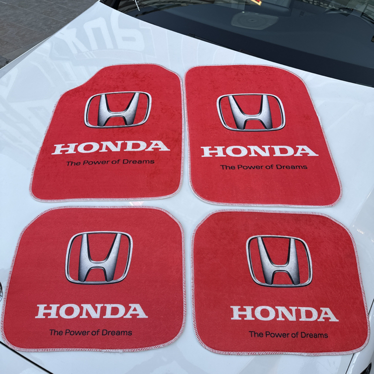 Honda Logolu Premium Araç Paspas Seti – Kırmızı Spor Tasarım (4’lü Set)