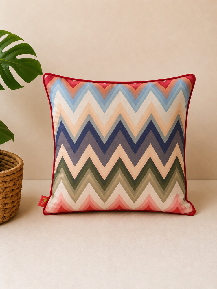 Zigzag Desenli Dekoratif Kırlent Kılıfı