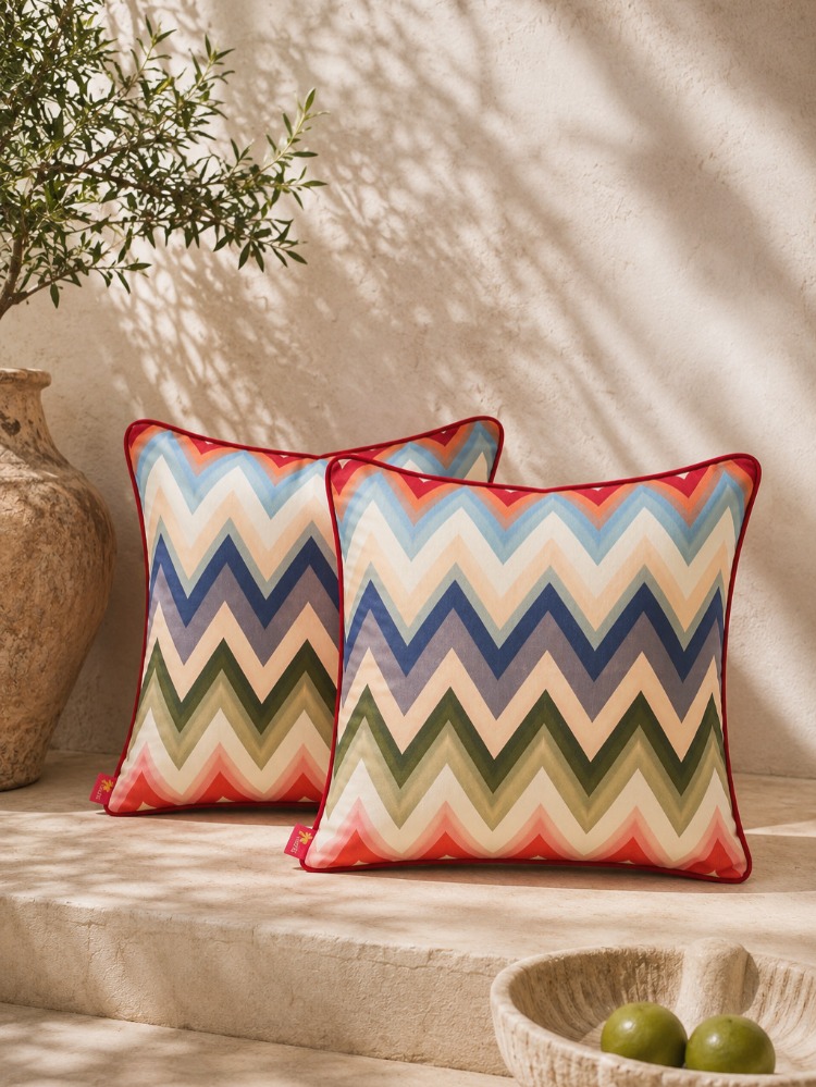 Zigzag Desenli Dekoratif Kırlent Kılıfı