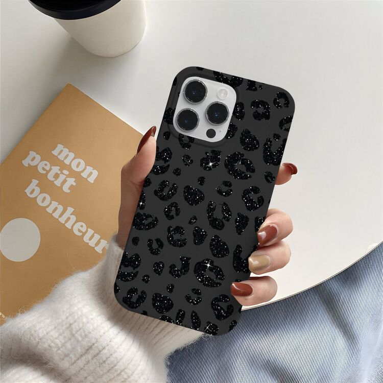 siyah leopar desenli kılıfımiz
