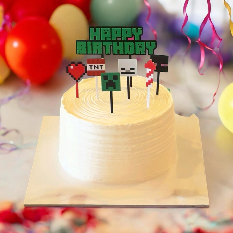 Minecraft Temalı Pasta Süsleme Seti