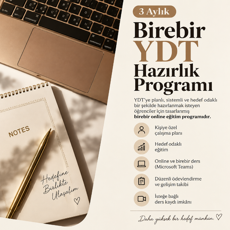 3 Aylık Birebir YDT Hazırlık Programı
