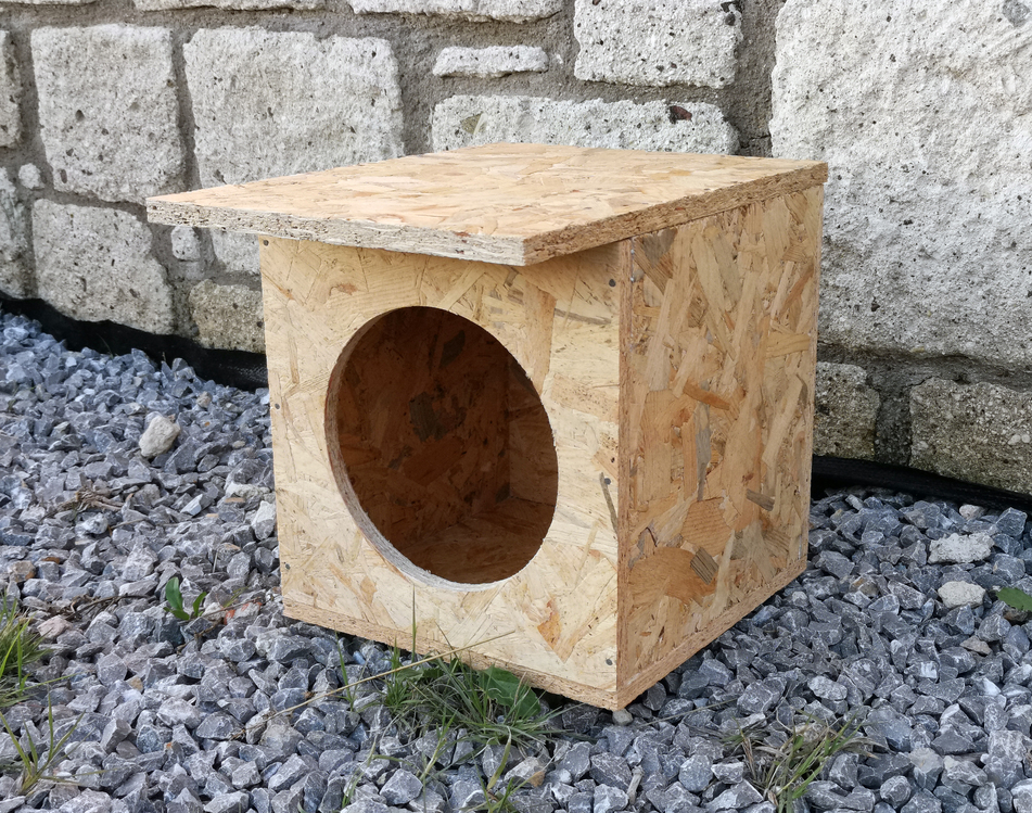 Kedi Evi Kedi Yuvası soğuk ve yağmura dayanıklı 15 mm OSB'den dayanıklı kedi evi