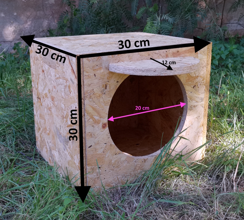 Kedi Evi Kedi Yuvası soğuk ve yağmura dayanıklı 15 mm OSB'den dayanıklı kedi evi
