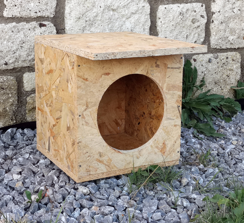 Kedi Evi Kedi Yuvası soğuk ve yağmura dayanıklı 15 mm OSB'den dayanıklı kedi evi