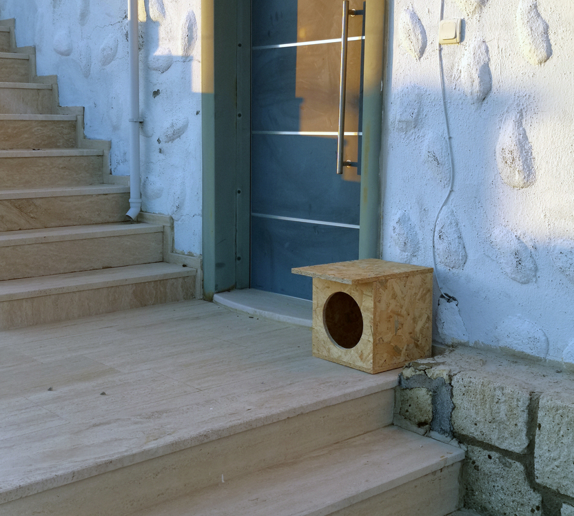Kedi Evi Kedi Yuvası soğuk ve yağmura dayanıklı 15 mm OSB'den dayanıklı kedi evi