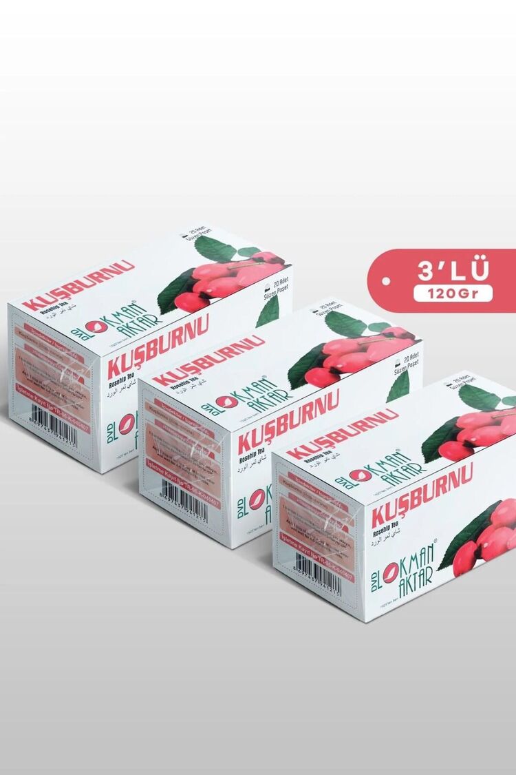 DVD Lokman Aktar Kuşburnu Çay 20 Adet Poşet Çay 40 Gr x 3 Adet