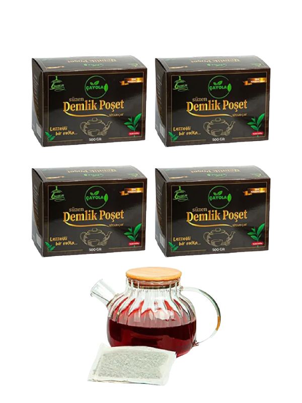 Çayola Süzen Demlik Poşet Premium Siyah Çay 500 Gr X 4 Adet