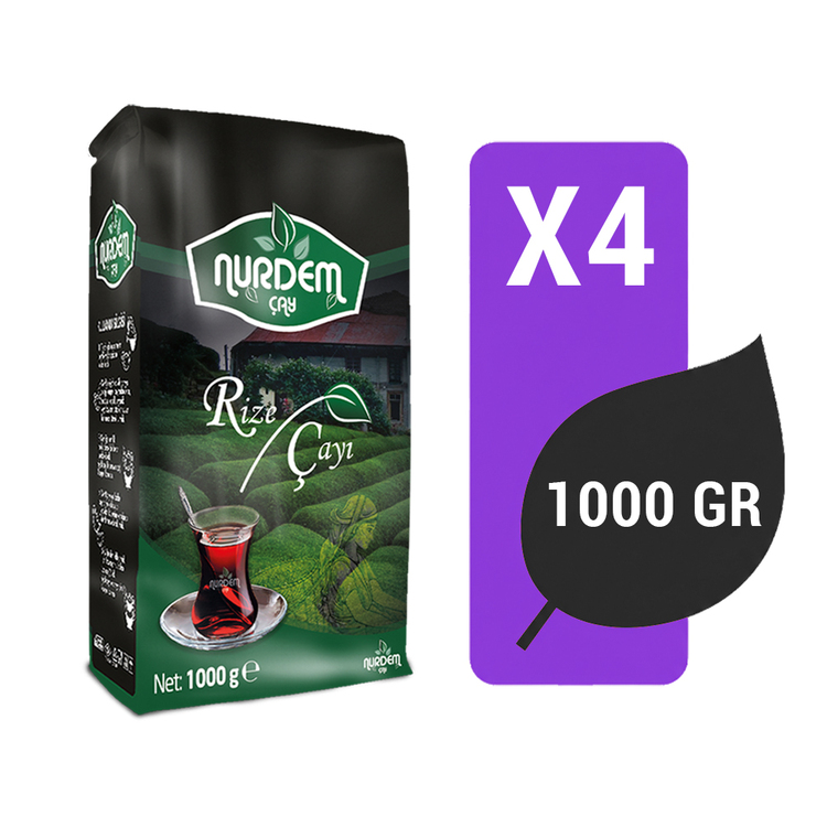 Nurdem Çay Rize Çayı 1000 Gr x 4 Adet