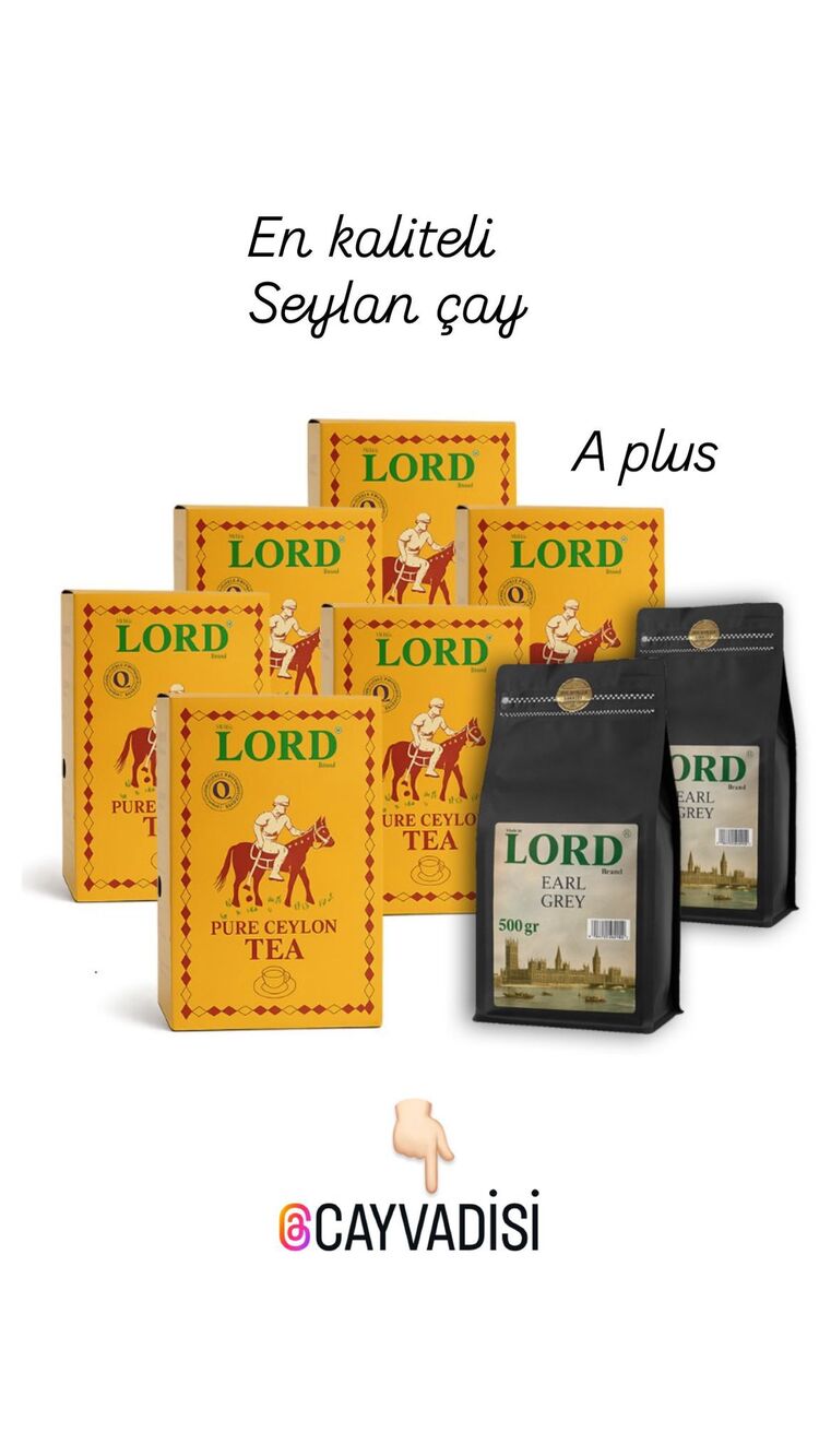 Lord Premium Çay Paketi – 6x Pure Ceylon + 2x Bergamotlu Earl Grey | 4 KG Özel Karışım Paket