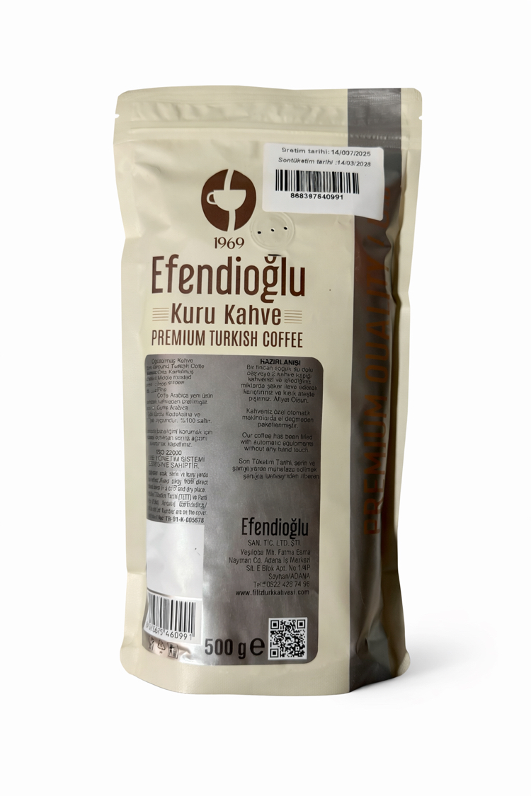 Efendioğlu Premium Türk Kahvesi 500 gr – Yoğun Aromalı Geleneksel Lezzet