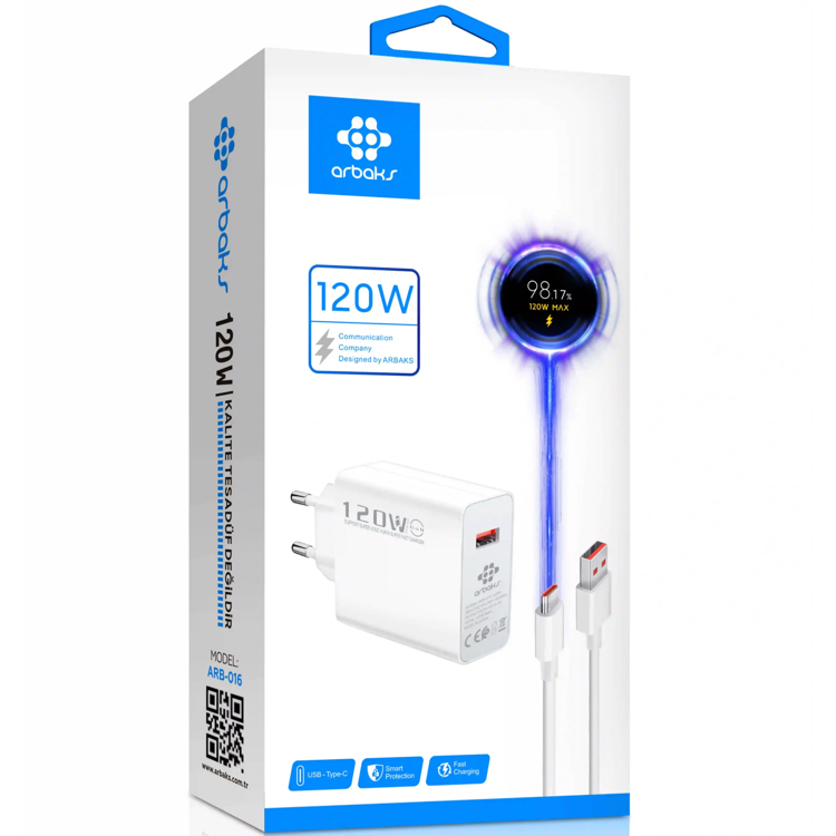 120W Type-C Süper Hızlı Şarj Aleti – Turbo Fast Charger
