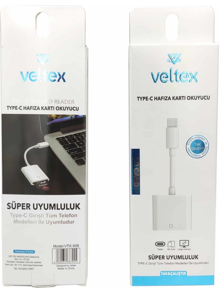 Type-C Hafıza Kart Okuyucu Veltex VTX-509