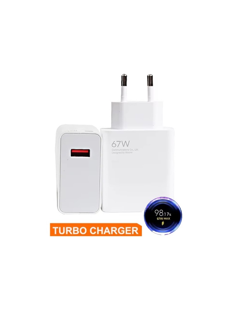 67W Turbo Saniye Göstergeli Hızlı Şarj Başlığı Paketsiz