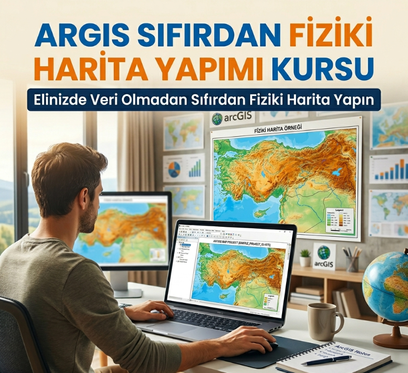 ArcGIS Sıfırdan Fiziki Harita Yapımı Kursu