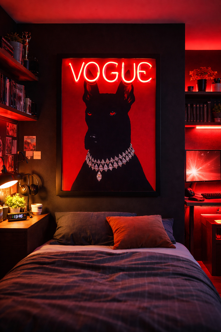 Vogue kırmızı neon tablo