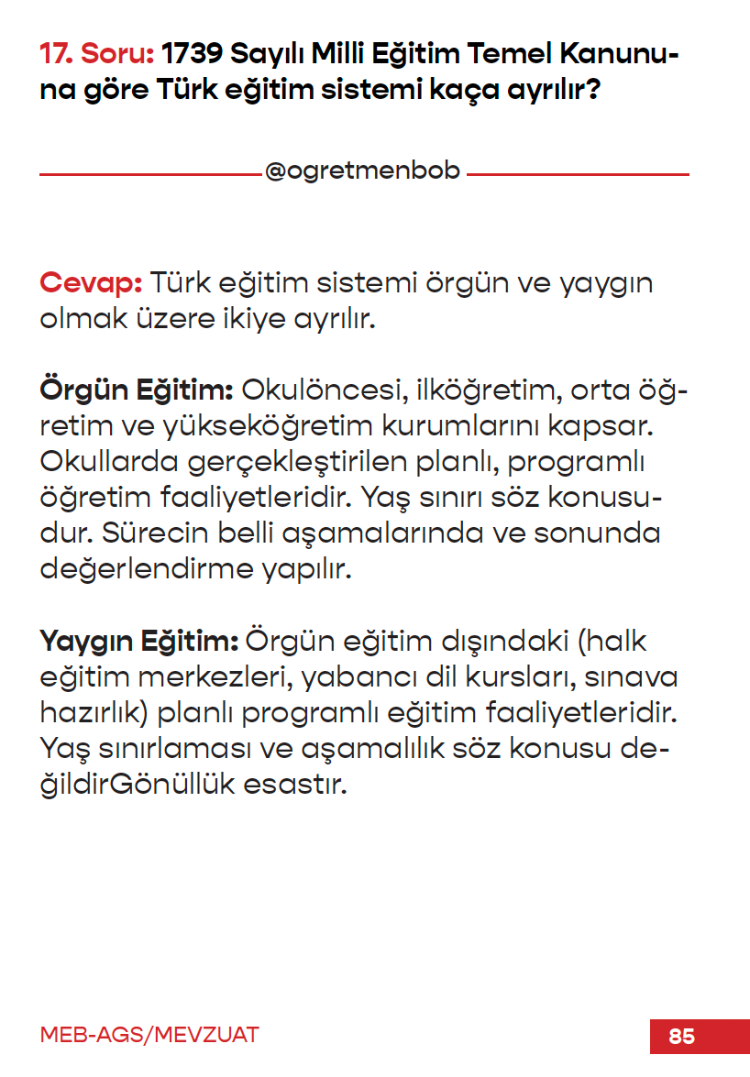 E-KİTAP MEB-AGS MEVZUAT SORU&CEVAP