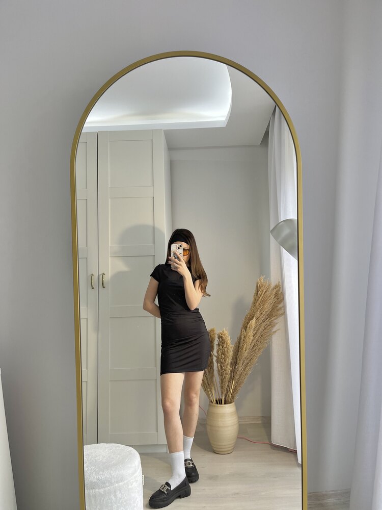 Siyah  Büzgülü Elbise