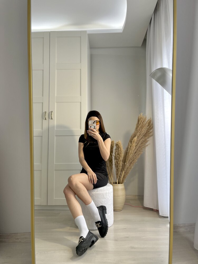 Siyah  Büzgülü Elbise