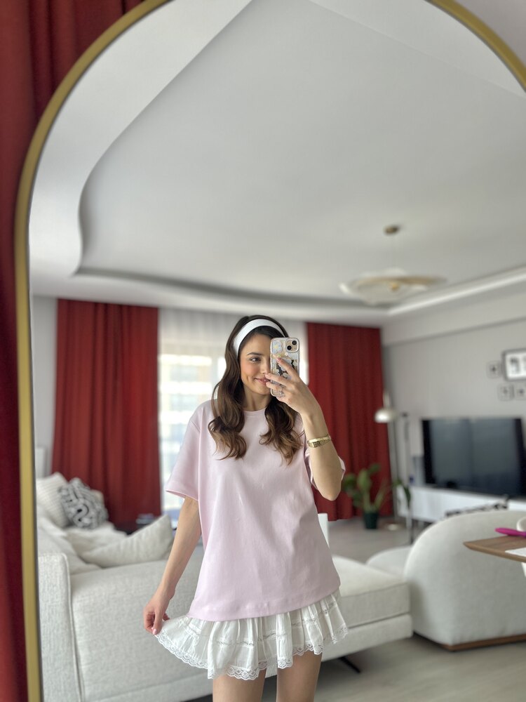 Pembe Kısa Kollu Tişört