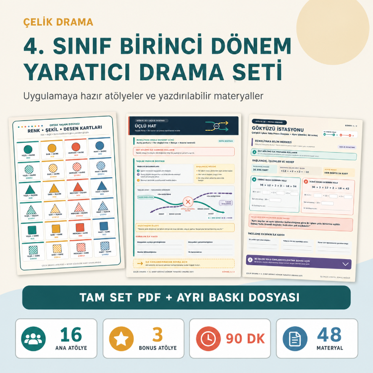4. Sınıf İlk Dönem Drama Atölyeleri Seti